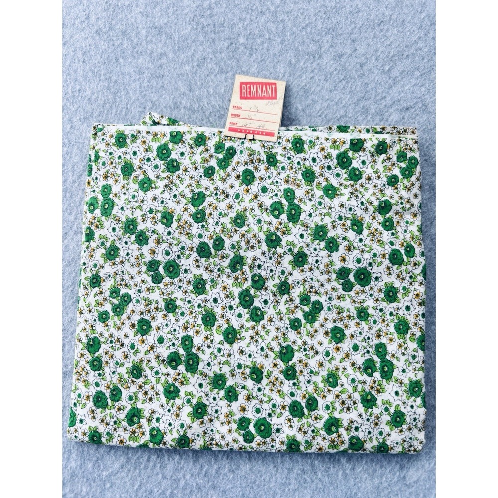 Vintage Fabric 60s 70s MCM Flower Power Cotton Funky Groovy 1 3/8 Yards